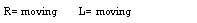 Text Box: R= moving	L= moving