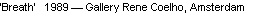 Text Box: �Breath�   1989 � Gallery Rene Coelho, Amsterdam