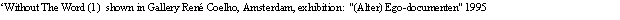 Text Box: �Without The Word (1)  shown in Gallery Ren� Coelho, Amsterdam, exhibition:  "(Alter) Ego-documenten" 1995