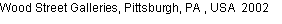 Text Box: Wood Street Galleries, Pittsburgh, PA , USA  2002