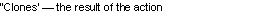 Text Box: ��Clones� � the result of the action