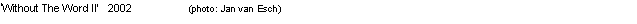 Text Box: �Without The Word II�   2002		(photo: Jan van Esch)